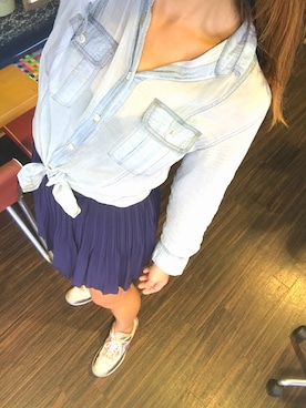 「ICB（アイシービー）のアイテム（トップス）」を使った、前田志津子さん（レディース・170cm）の夏コーディネート