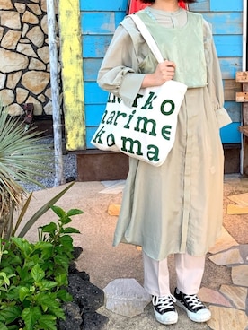 「Kastane」｜「アイテム（シャツワンピース）」を使った、kerokaさん（レディース・163cm）の秋コーディネート