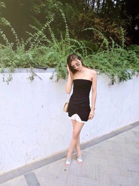 「ZARA（ザラ）のアイテム（チュニック、ブラック系）」を使った、xegearayrabyuskgrさん（レディース）の夏コーディネート