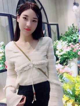 「ZARA（ザラ）のアイテム（ニット/セーター、ベージュ系）」を使った、xegearayrabyuskgrさん（レディース）の秋コーディネート