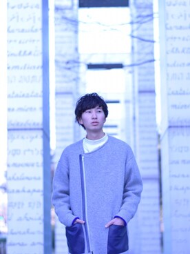 「N.HOOLYWOOD（N.ハリウッド）のアイテム（ライダースジャケット）」を使った、まっつんさん（メンズ・170cm）の冬コーディネート