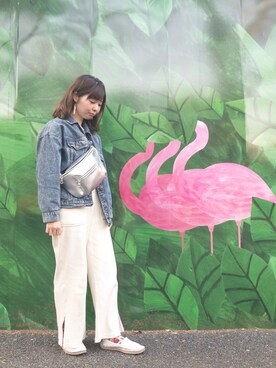 「OZOC（オゾック）のアイテム（ボディバッグ/ウエストポーチ）」を使った、na..☆さん（レディース・158cm）の春コーディネート