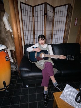 「アイテム（ソックス/靴下、グリーン系）」を使った、たけさん（レディース・165cm）の冬コーディネート