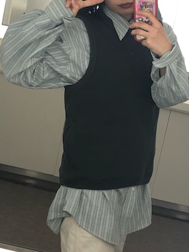 「B:MING by BEAMS（ビーミングバイビームス）のビーミング by ビームス / ビッグカノコ クルーネック ベスト（ベスト）」を使った、たけさん（レディース・165cm）の冬コーディネート