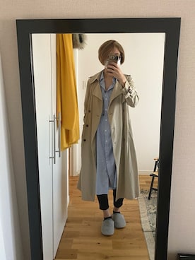 「オーバーシャツ」｜「アイテム（ジャケット/アウター）」を使った、Moriさん（レディース・172cm）の春コーディネート