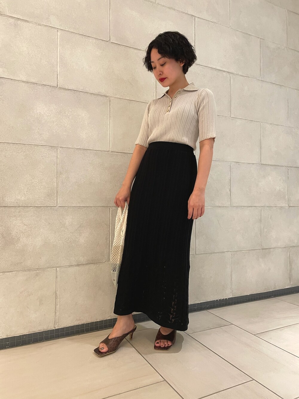 LOVELESS 楊柳ニットポロシャツ カットソー34 LOVELESS（ラブレス）の「楊柳ニットポロシャツ（シャツ