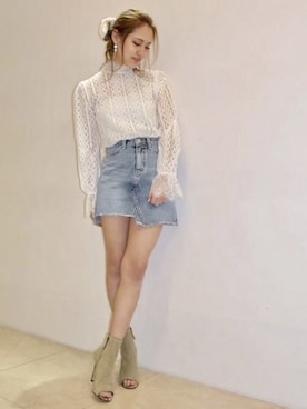 「ハイネックトップス」｜DURAS STAFFさん（レディース・163cm）の春コーディネート