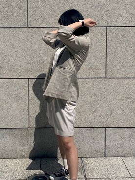 「韓国コーデ」｜「アイテム（アナログ腕時計）」を使った、おはなさん（レディース・157cm）の夏コーディネート