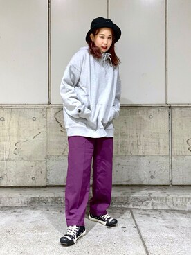 「ストリートカジュアル」｜「アイテム（スラックス）」を使った、natsumiさん（レディース・160cm）の冬コーディネート