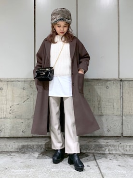 「PAGEBOY」｜「アイテム（ダウンジャケット/コート）」を使った、natsumiさん（レディース・160cm）の冬コーディネート
