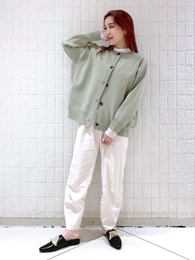 「クルーネック」｜「アイテム（その他）」を使った、natsumiさん（レディース・160cm）の春コーディネート
