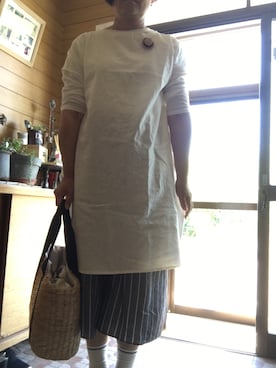 「Handmade（ハンドメイド）のアイテム（チュニック）」を使った、myさん（レディース・166cm）の夏コーディネート
