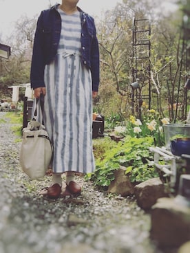 「rps（アールピーエス）のアイテム（デニムジャケット）」を使った、myさん（レディース・166cm）の春コーディネート
