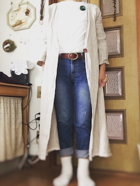 「LUC DNM （ラックデニム）のアイテム」を使った、myさん（レディース・166cm）の春コーディネート