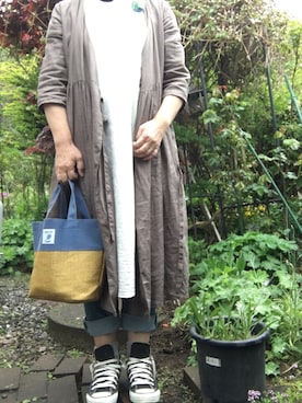 「LUC DNM （ラックデニム）のアイテム」を使った、myさん（レディース・166cm）の春コーディネート
