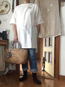 「LUC DNM （ラックデニム）のアイテム」を使った、myさん（レディース・166cm）の夏コーディネート