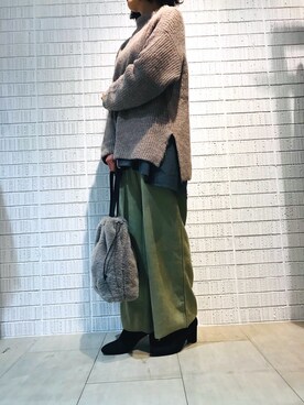 「Au BANNISTER（オゥバニスター）のアイテム」を使った、kikiraraさん（レディース・156cm）の冬コーディネート