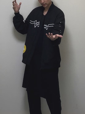 「UNDERCOVER（アンダーカバー）のアイテム（ブルゾン）」を使った、サカナカズマさん（メンズ・177cm）の秋コーディネート