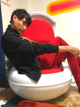 「HARE（ハレ）のアイテム（MA-1）」を使った、サカナカズマさん（メンズ・178cm）の秋コーディネート