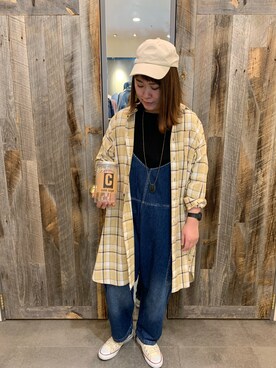 「CUBE SUGAR（キューブシュガー）のアイテム（サロペット/オーバーオール）」を使った、sato,さん（レディース・168cm）の春コーディネート
