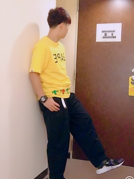 「カラーTシャツ」｜「アイテム（腕時計）」を使った、Mamoruさん（メンズ・157cm）の夏コーディネート