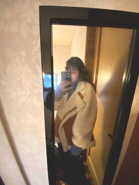 「アイテム（ムートンコート）」を使った、𝐲𝐮𝐜𝐡𝐨❤︎ゆちょ☺︎︎さん（レディース・153cm・10代）の冬コーディネート