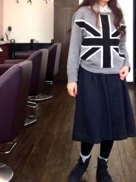 「仕事コーデ」｜「アイテム（ノーカラージャケット）」を使った、⍟⑅yasuko⋆*･✠さん（レディース・149cm）の冬コーディネート