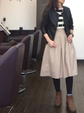 「着まわしコーデ」｜「アイテム（アクセサリー）」を使った、⍟⑅yasuko⋆*･✠さん（レディース・149cm）の冬コーディネート
