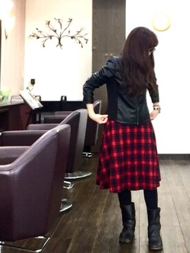 「着まわしコーデ」｜「アイテム（アクセサリー）」を使った、⍟⑅yasuko⋆*･✠さん（レディース・149cm）の冬コーディネート