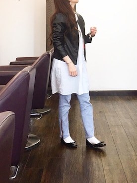 「shuca（シュカ）のアイテム（トップス）」を使った、⍟⑅yasuko⋆*･✠さん（レディース・149cm）の春コーディネート