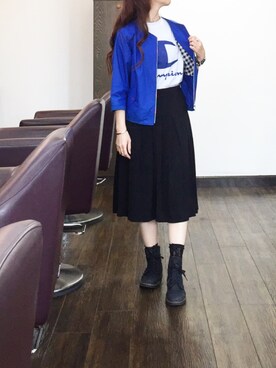 「FRED PERRY（フレッドペリー）のアイテム（ブルゾン）」を使った、⍟⑅yasuko⋆*･✠さん（レディース・149cm）の春コーディネート