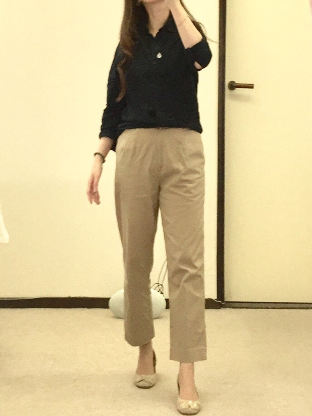 「仕事コーデ、シンプルコーデ、プチプラコーデ、着まわしコーデ」｜「VOLCOMのアイテム（シャツ/ブラウス、ブラック系）」を使った、⍟⑅yasuko⋆*･✠さん（レディース・149cm）の春コーディネートの1枚目の写真
