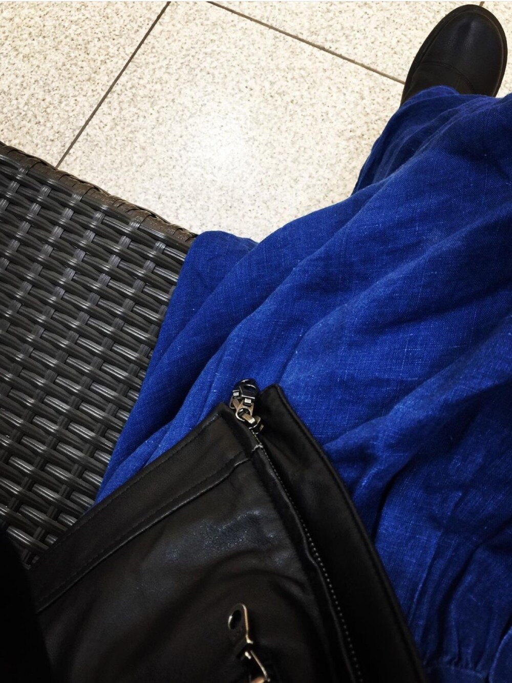 「休日コーデ、休日スタイル、シンプルコーデ、プチプラ、プチプラコーデ、ZARA」｜「ZARAのアイテム（ワンピース、ブルー系）」を使った、⍟⑅yasuko⋆*･✠さん（レディース・149cm）の春コーディネートの1枚目の写真