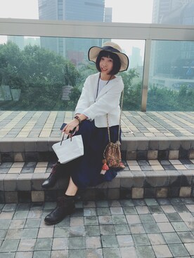 「initial（イニシャル）のアイテム（ブルゾン）」を使った、沉迷于美色的某少女さん（レディース・160cm）の秋コーディネート