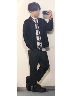 「N.HOOLYWOOD（N.ハリウッド）のアイテム（ブルゾン）」を使った、［Jiden］さん（メンズ・173cm）の秋コーディネート