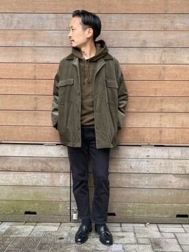 メンズのブルゾン グリーン カーキ 緑色系 コーディネート Zozotown