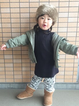 「GAP（ギャップ）のアイテム（モッズコート）」を使った、yuuuuwa!!!さん（キッズ・100cm）の冬コーディネート