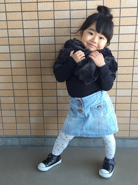 「next（next）のアイテム（スカート）」を使った、yuuuuwa!!!さん（キッズ・100cm）の冬コーディネート