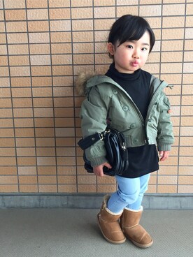 「GAP（ギャップ）のアイテム（ブルゾン）」を使った、yuuuuwa!!!さん（キッズ・100cm）の春コーディネート