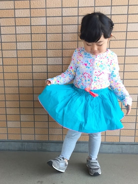 「PETIT BATEAU（プチバトー）のアイテム（スカート）」を使った、yuuuuwa!!!さん（キッズ・100cm）の春コーディネート