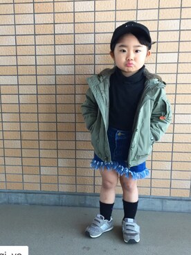 「GAP（ギャップ）のアイテム（ブルゾン）」を使った、yuuuuwa!!!さん（キッズ・100cm）の春コーディネート