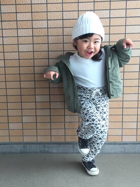 「GAP（ギャップ）のアイテム（ブルゾン）」を使った、yuuuuwa!!!さん（キッズ・100cm）の春コーディネート