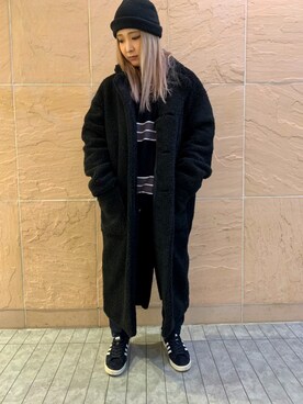 「DANKE SCHON（ダンケシェーン）のアイテム（チェスターコート）」を使った、ヤマダサオリさん（レディース・160cm）の秋コーディネート