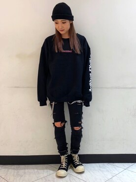 「L.H.P（エルエイチピー）のアイテム（スウェット）」を使った、ヤマダサオリさん（レディース・160cm）の秋コーディネート