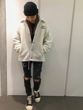 「Carhartt WIP（カーハートダブリューアイピー）のアイテム（ブルゾン）」を使った、ヤマダサオリさん（レディース・160cm）の秋コーディネート