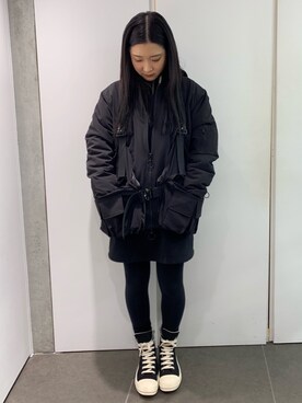 「DANKE SCHON（ダンケシェーン）のアイテム（MA-1）」を使った、ヤマダサオリさん（レディース・160cm）の冬コーディネート