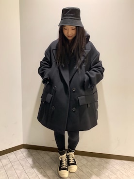 「L.H.P（エルエイチピー）のアイテム（帽子）」を使った、ヤマダサオリさん（レディース・160cm）の冬コーディネート