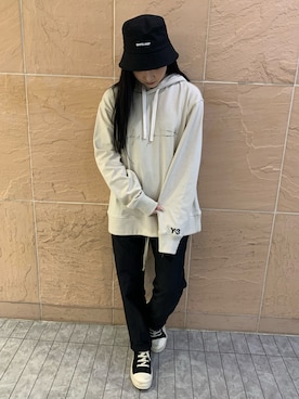 「L.H.P（エルエイチピー）のアイテム（帽子）」を使った、ヤマダサオリさん（レディース・160cm）の冬コーディネート
