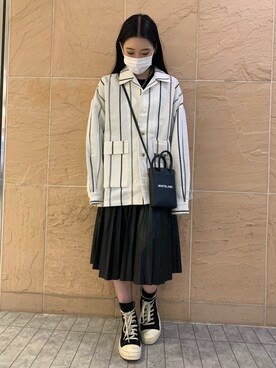 「WHITELAND（ホワイトランド）のWHITELAND/ホワイトランド/リネンシャツ（シャツ/ブラウス）」を使った、ヤマダサオリさん（レディース・160cm）の夏コーディネート