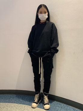 「MSGM（エムエスジーエム）のアイテム（スウェット）」を使った、ヤマダサオリさん（レディース・160cm）の夏コーディネート
